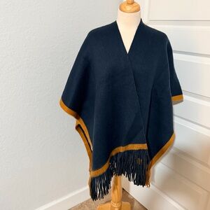 Vince Camuto Knit Topper Poncho with Pop-Stripe NWT